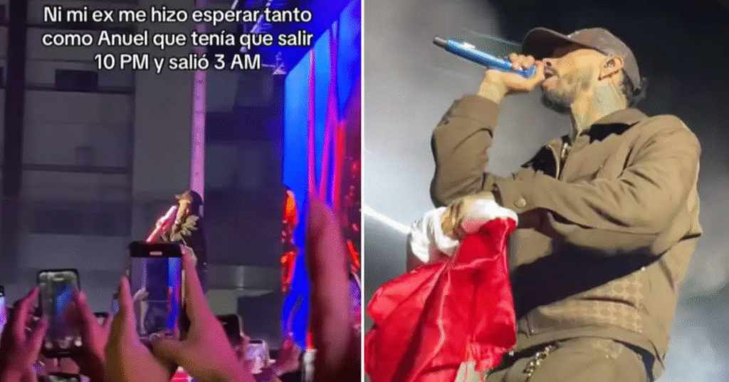 ¡Indignación total! Anuel AA inicia concierto a las 3 a. m. y desata fuertes críticas del público